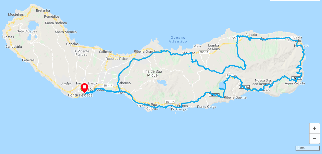 Van Tour Nordeste - Full Day - map